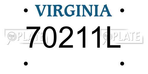 70211L Virginia License Plate
