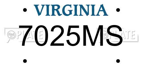 7025MS Virginia License Plate