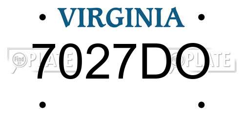 7027DO Virginia License Plate