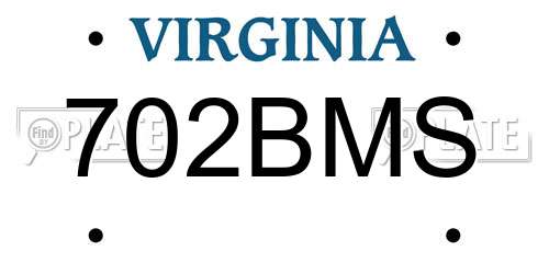 702BMS Virginia License Plate