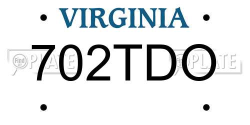 702TDO Virginia License Plate