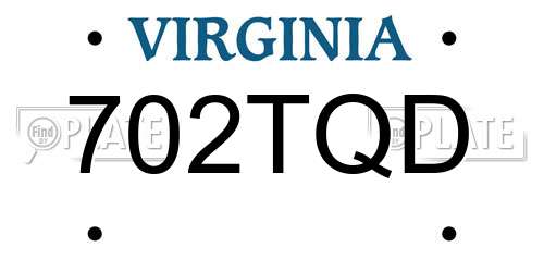 702TQD Virginia License Plate