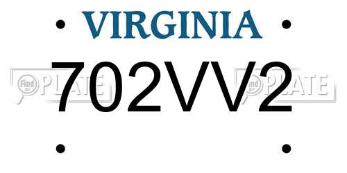 702VV2 Virginia License Plate