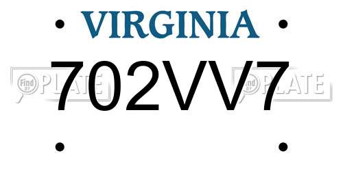 702VV7 Virginia License Plate