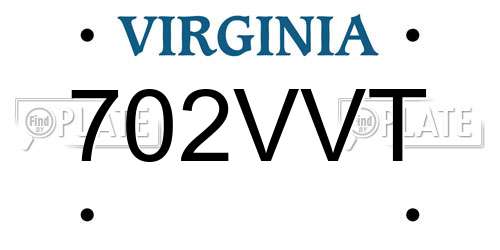 702VVT Virginia License Plate