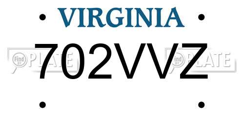 702VVZ Virginia License Plate