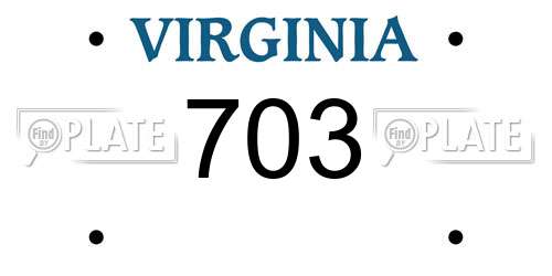 703 Virginia License Plate