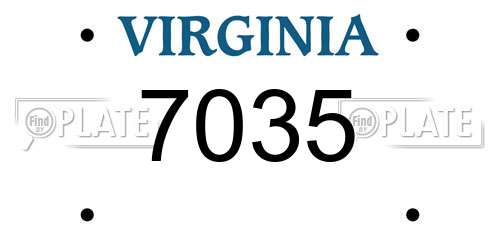 7035 Virginia License Plate