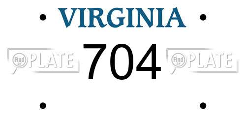 704 Virginia License Plate