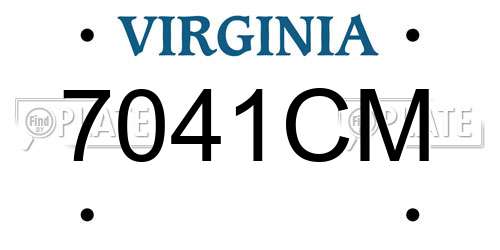 7041CM Virginia License Plate