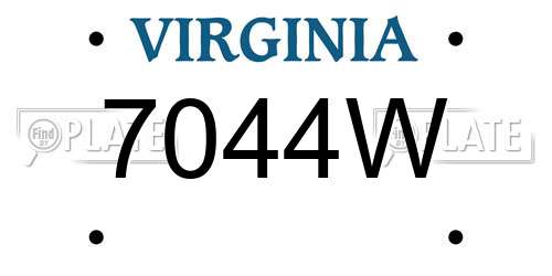 7044W Virginia License Plate