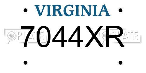 7044XR Virginia License Plate