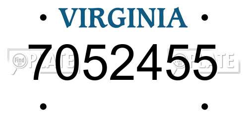 7052455 Virginia License Plate