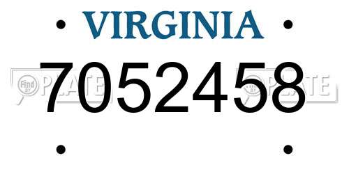 7052458 Virginia License Plate