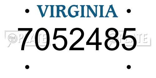 7052485 Virginia License Plate