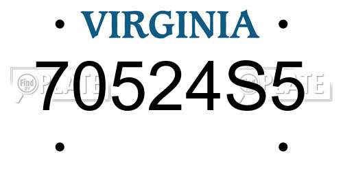 70524S5 Virginia License Plate