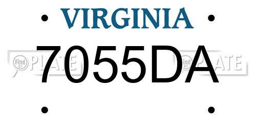 7055DA Virginia License Plate