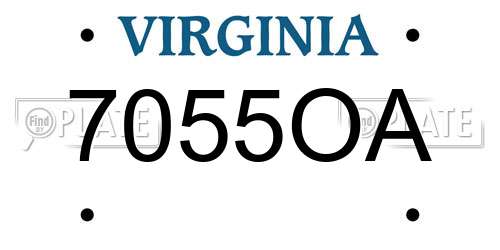 7055OA Virginia License Plate