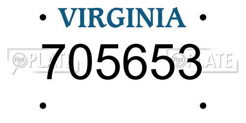 705653 Virginia License Plate