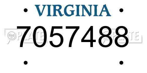 7057488 Virginia License Plate