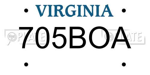 705BOA Virginia License Plate