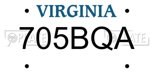 705BQA Virginia License Plate