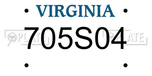 705S04 Virginia License Plate
