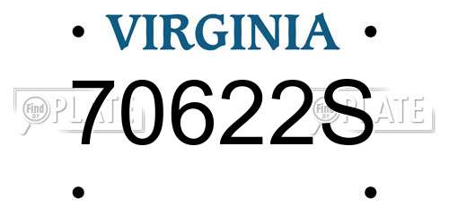 70622S Virginia License Plate