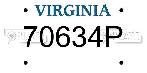 70634P Virginia License Plate