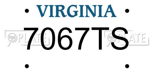 7067TS Virginia License Plate