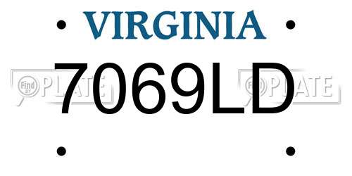 7069LD Virginia License Plate