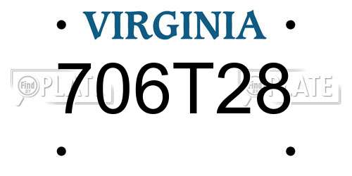 706T28 Virginia License Plate
