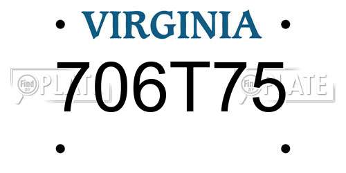 706T75 Virginia License Plate