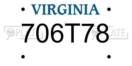 706T78 Virginia License Plate