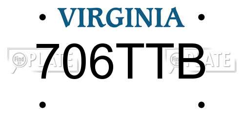 706TTB Virginia License Plate