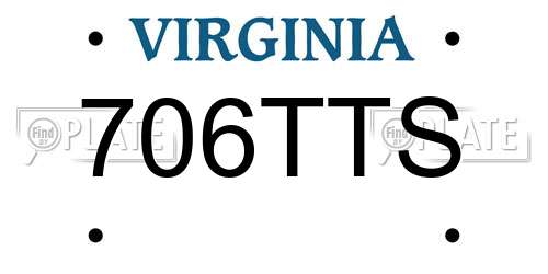 706TTS Virginia License Plate