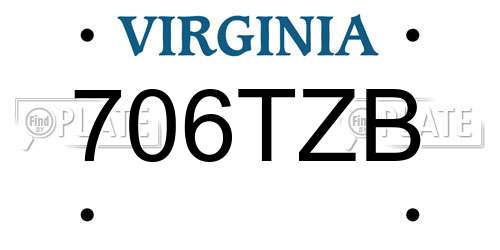 706TZB Virginia License Plate