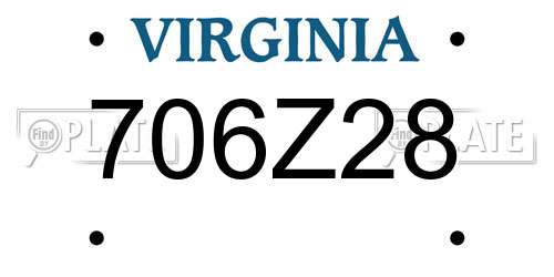 706Z28 Virginia License Plate