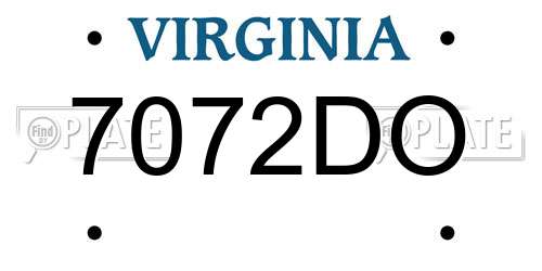 7072DO Virginia License Plate
