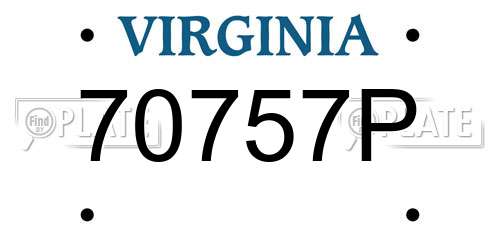 70757P Virginia License Plate
