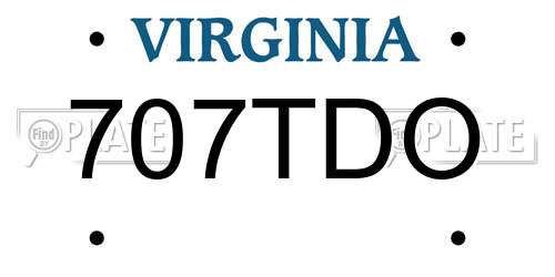 707TDO Virginia License Plate