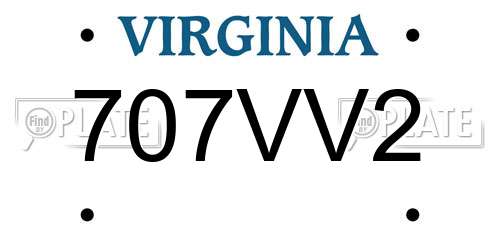 707VV2 Virginia License Plate