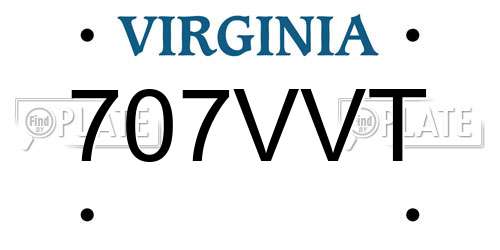 707VVT Virginia License Plate