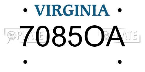 7085OA Virginia License Plate