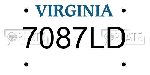 7087LD Virginia License Plate