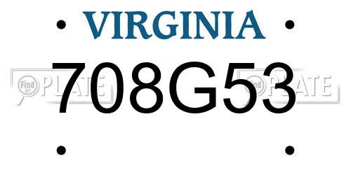 708G53 Virginia License Plate