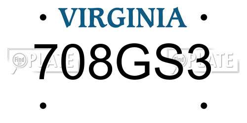 708GS3 Virginia License Plate