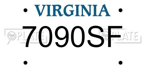 7090SF Virginia License Plate
