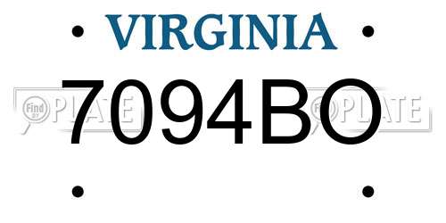 7094BO Virginia License Plate