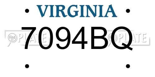 7094BQ Virginia License Plate